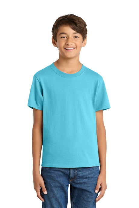 Port & Co ™ Youth Core Cotton Tee. PC54Y - Port & Co PC54Y Aquatic Blue M Short Sleeve T-Shirts