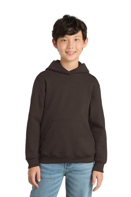 Port & Co ™ Youth Core Fleece Pullover Hooded Sweatshirt. PC90YH - Port & Co PC90YH Dark Chocolate Brown XS Sweatshirts