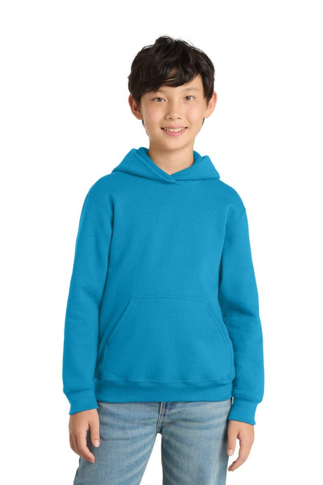 Port & Co ™ Youth Core Fleece Pullover Hooded Sweatshirt. PC90YH - Port & Co PC90YH Neon Blue XS Sweatshirts