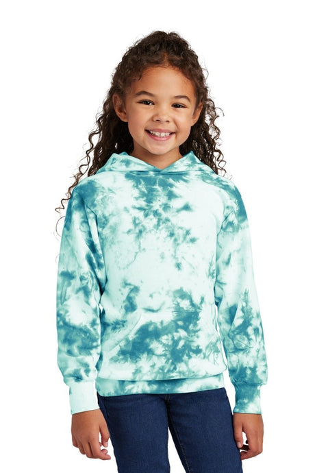 Port & Co ™ Youth Crystal Tie - Dye Pullover Hoodie PC144Y - Port & Co PC144Y Teal XS Youth Hoodies