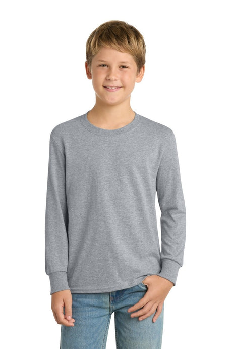 Port & Co ™ Youth Long Sleeve Core Cotton Tee. PC54YLS - Port & Co PC54YLS Athletic Heather XS Long Sleeve T-Shirts