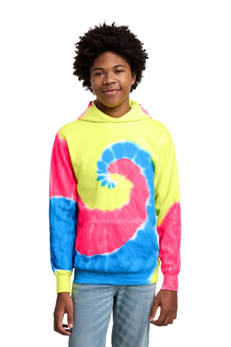 Port & Co ™ Youth Tie - Dye Pullover Hooded Sweatshirt. PC146Y - Port & Co PC146Y Neon Rainbow XS Sweatshirts