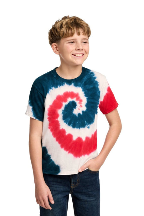 Port & Co ™ Youth Tie - Dye Tee. PC147Y - Port & Co PC147Y USA Rainbow XS Short Sleeve T-Shirts