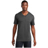 Port & Company® Core Cotton V - Neck Tee PC54V Dark Heather Grey S Short Sleeve T-Shirts