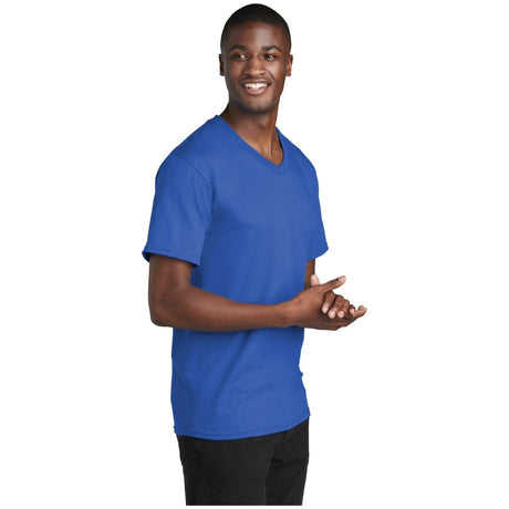 Port & Company® Core Cotton V - Neck Tee PC54V Royal Blue S Short Sleeve T-Shirts