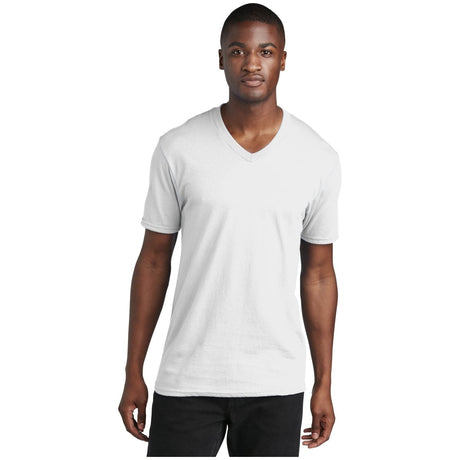 Port & Company® Core Cotton V - Neck Tee PC54V White S Short Sleeve T-Shirts