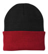 Port & Company® Knit Cap. CP90 - Port & Company CP90 Black/ Athletic Red OSFA Hats