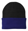 Port & Company® Knit Cap. CP90 - Port & Company CP90 Black/ Athletic Royal OSFA Hats