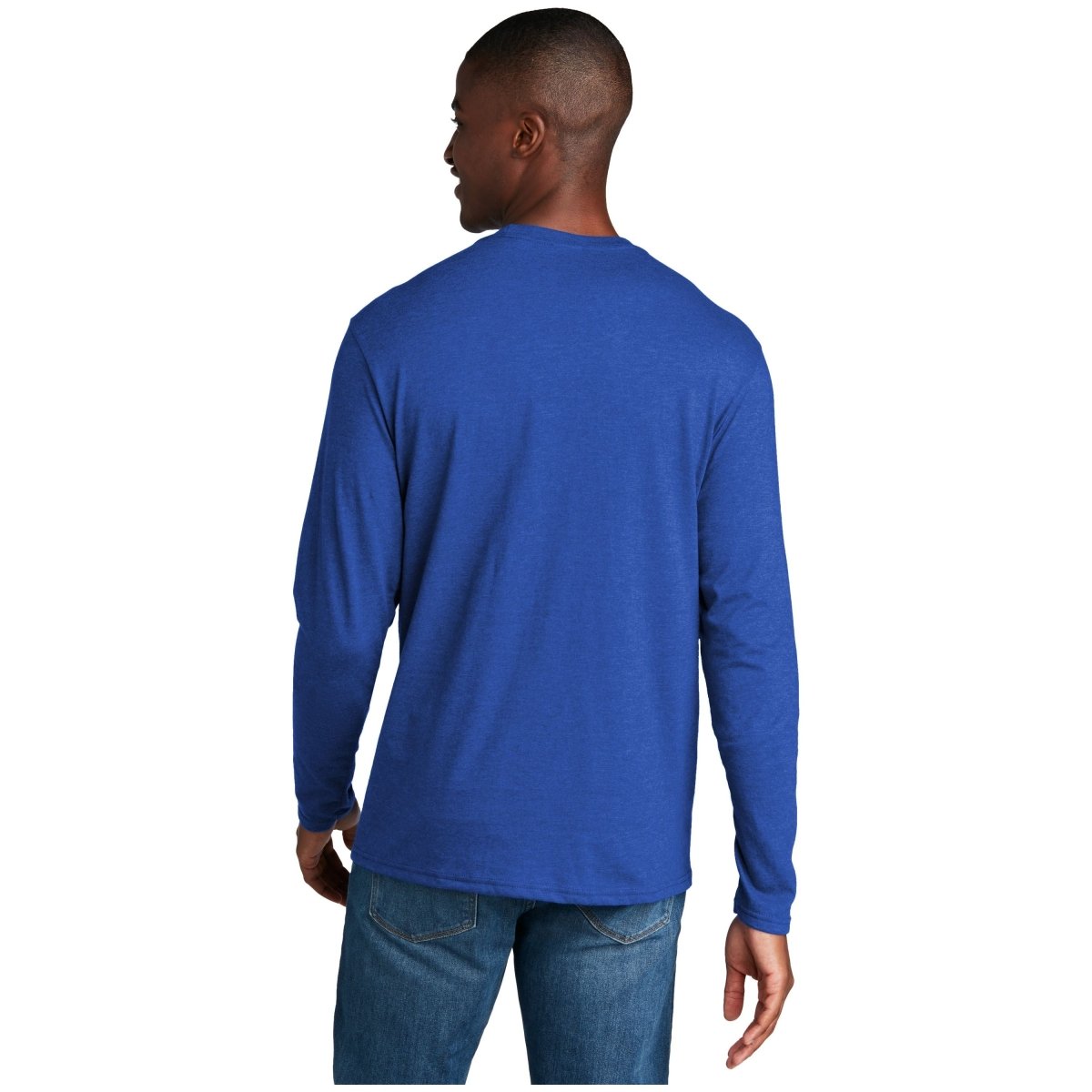 Port & Company® Long Sleeve Fan Favorite™ Blend Tee PC455LS True Royal Heather S Short Sleeve T-Shirts