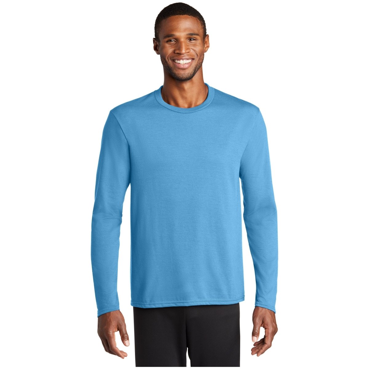 Port & Company® Long Sleeve Performance Blend Tee PC381LS Aquatic Blue S Long Sleeve T-Shirts