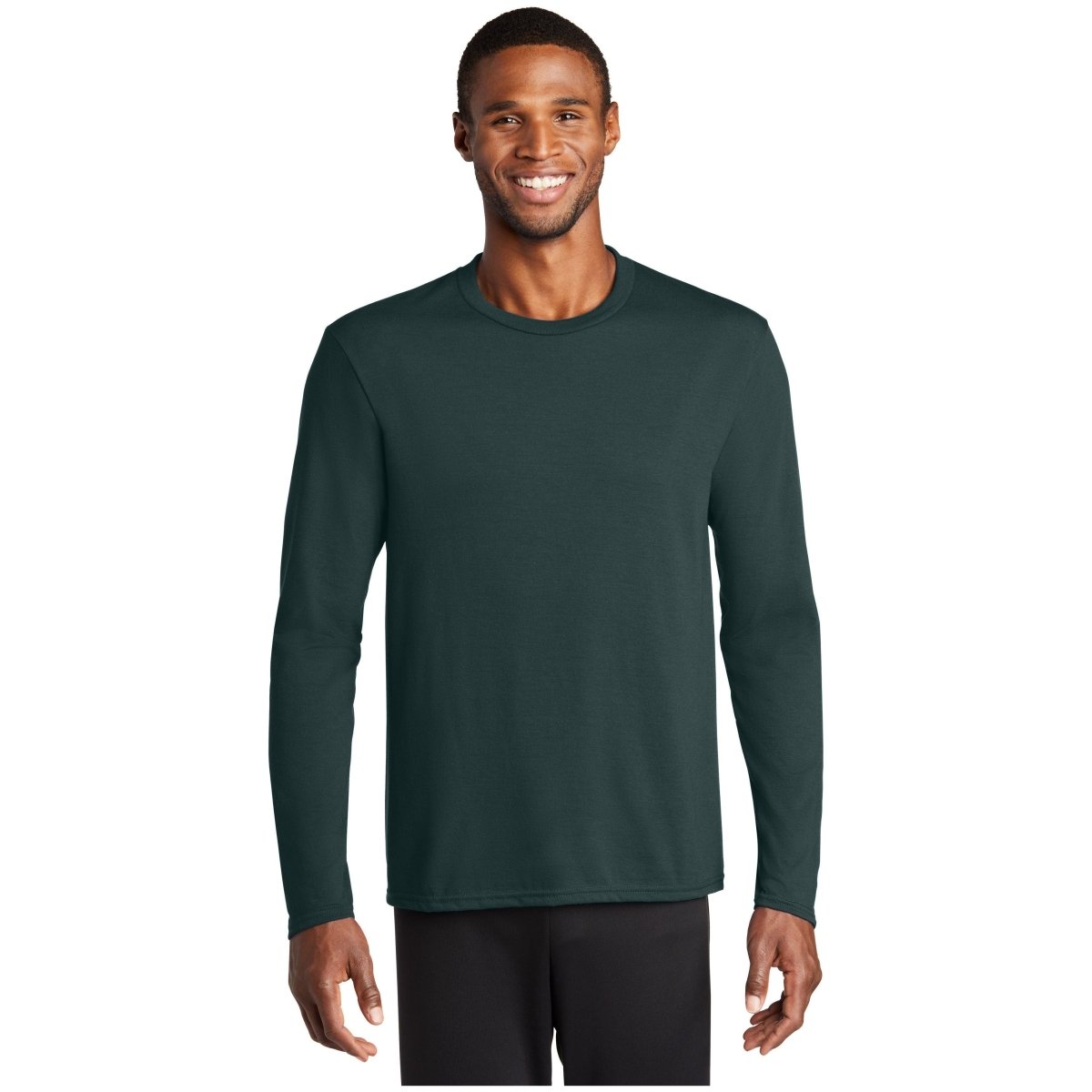 Port & Company® Long Sleeve Performance Blend Tee PC381LS Dark Green S Long Sleeve T-Shirts
