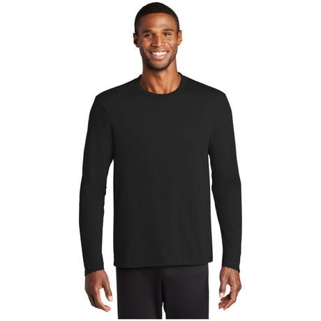 Port & Company® Long Sleeve Performance Blend Tee PC381LS Jet Black S Long Sleeve T-Shirts