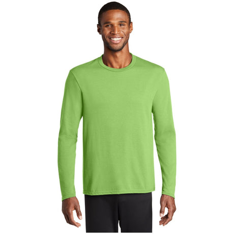 Port & Company® Long Sleeve Performance Blend Tee PC381LS Lime Green S Long Sleeve T-Shirts
