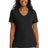 Port & Company LPC54V Women's Core Cotton V - Neck Tee Jet Black M Short Sleeve T-Shirts