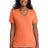 Port & Company LPC54V Women's Core Cotton V - Neck Tee Neon Orange M Short Sleeve T-Shirts