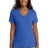 Port & Company LPC54V Women's Core Cotton V - Neck Tee Royal M Short Sleeve T-Shirts