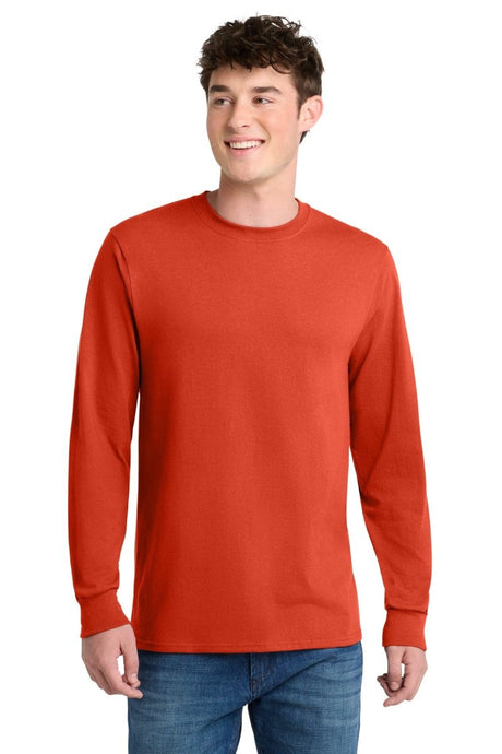 Port & Company PC55LS Long Sleeve Core Blend Tee - Port & Co PC55LS Orange S Long Sleeve T-Shirts