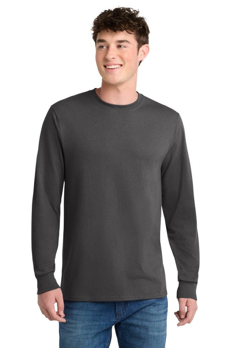 Port & Company PC55LST Tall Long Sleeve Core Blend Tee. Port & Co PC55LST Charcoal LT Long Sleeve T-Shirts