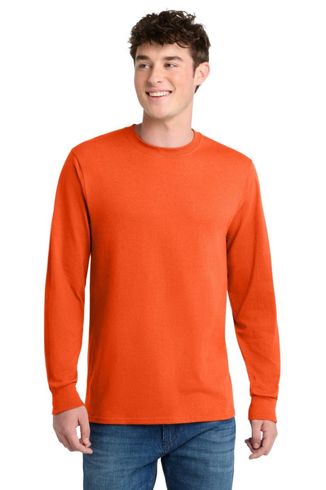 Port & Company PC55LST Tall Long Sleeve Core Blend Tee. Port & Co PC55LST Safety Orange LT Long Sleeve T-Shirts
