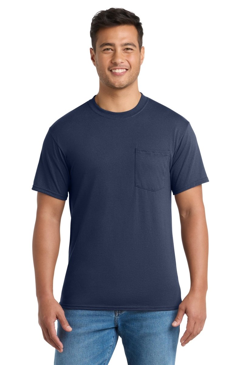 Port & Company PC55PT Tall Core Blend Pocket Tee. Port & Co PC55PT Navy LT T-Shirts