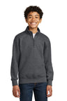 Port & Company PC78YQ Youth Core Fleece 1/4 - Zip Pullover Sweatshirt. Port & Co PC78YQ Dark Heather Grey XS Sweatshirts