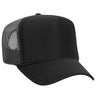 Premium High Profile Foam Trucker Hat Black/Black/Charcoal Grey Caps