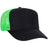 Premium High Profile Foam Trucker Hat Black/Black/Neon Green Caps