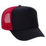 Premium High Profile Foam Trucker Hat Black/Black/Red Caps