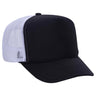 Premium High Profile Foam Trucker Hat Black/Black/White Caps