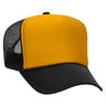 Premium High Profile Foam Trucker Hat Black/Gold/Black Caps
