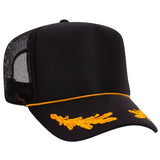 Premium High Profile Foam Trucker Hat Black/GoldG Caps