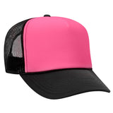 Premium High Profile Foam Trucker Hat Black/Neon Pink/Black Caps