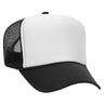 Premium High Profile Foam Trucker Hat Black/White/Black Caps
