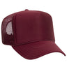 Premium High Profile Foam Trucker Hat Burgundy Maroon Caps