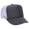 Premium High Profile Foam Trucker Hat Charcoal/Charcoal/White Caps