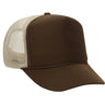 Premium High Profile Foam Trucker Hat Dark Brown/Dark Brown/Khaki Caps