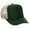 Premium High Profile Foam Trucker Hat Dark Green/Dark Green/Khaki Caps