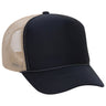 Premium High Profile Foam Trucker Hat Navy/Navy/Khaki Caps