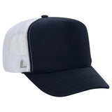 Premium High Profile Foam Trucker Hat Navy/Navy/White Caps