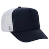 Premium High Profile Foam Trucker Hat Navy/Navy/White Caps