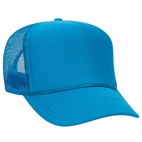 Premium High Profile Foam Trucker Hat Neon Blue Caps