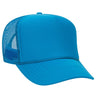 Premium High Profile Foam Trucker Hat Neon Blue Caps
