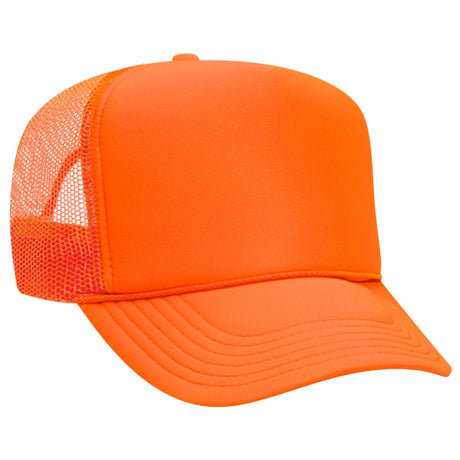 Premium High Profile Foam Trucker Hat Neon Orange Caps