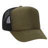 Premium High Profile Foam Trucker Hat Olive/Olive/Black Caps