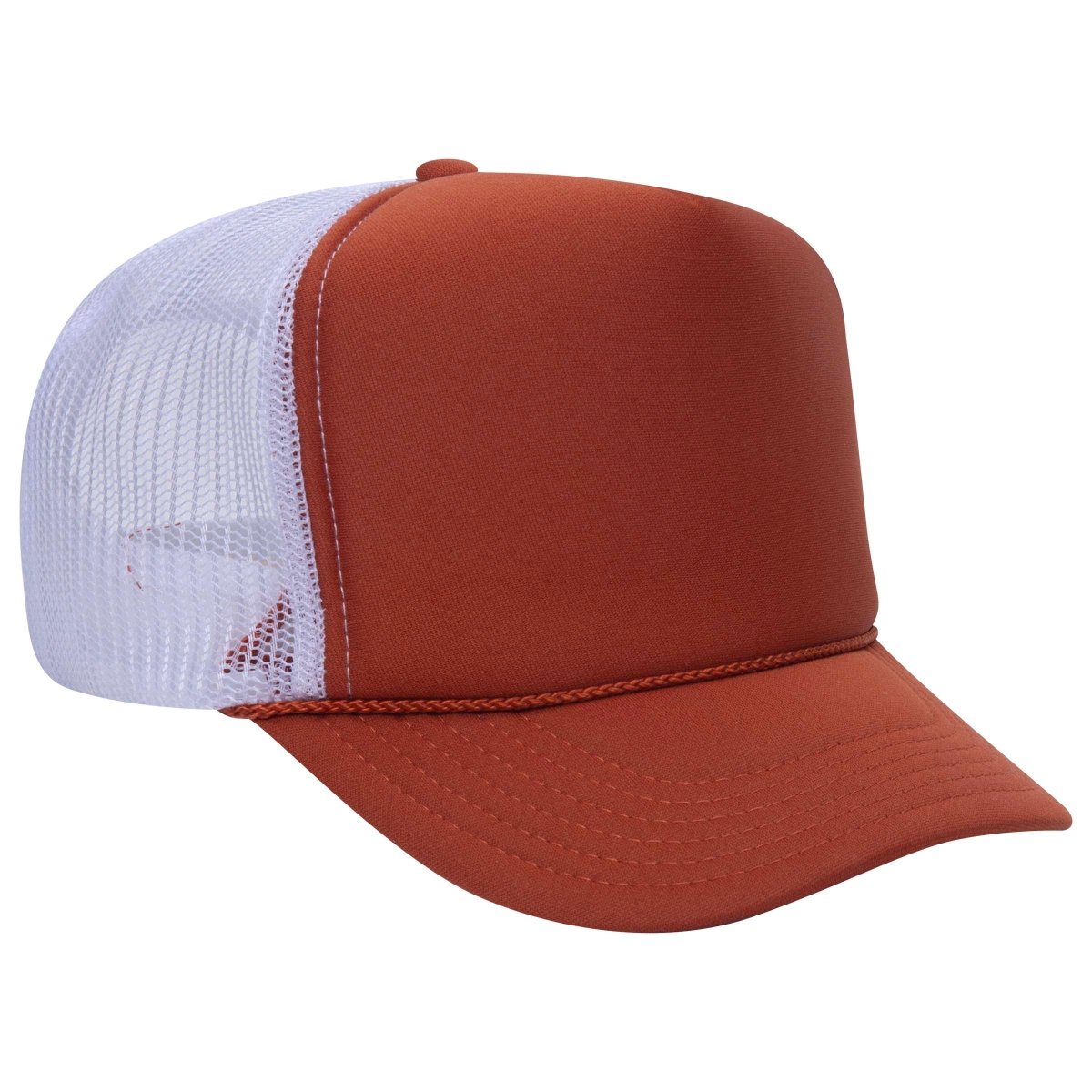 Premium High Profile Foam Trucker Hat Orange/Texas Orange/White Caps