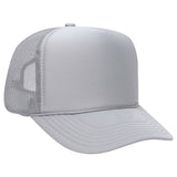 Premium High Profile Foam Trucker Hat Silver Grey Caps