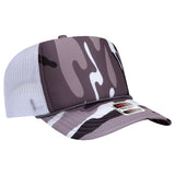 Premium High Profile Foam Trucker Hat Snow Camo/White Caps