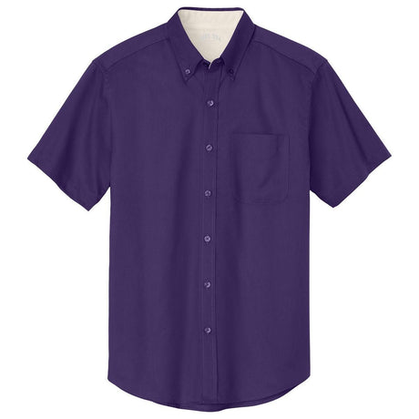 Joe's Men's Short Sleeve Button-Up Shirt - Purple / Light Stone Woven Shirts Joe's USA Purple / Light Stone Small