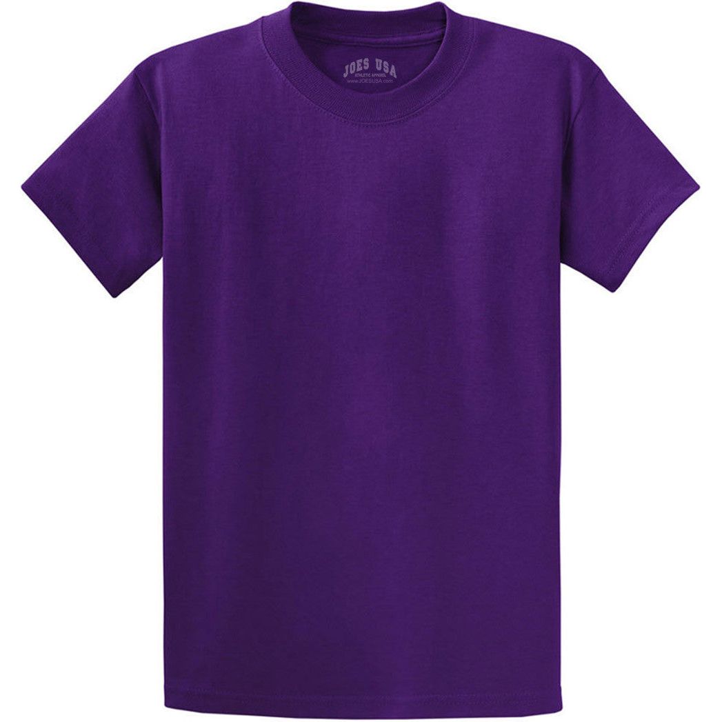 Joe's USA - Versatile 50/50 Cotton/Poly T-Shirts in 30 Vibrant Colors Joe's USA Men's Shirts - Purple