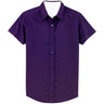 Womens Short Sleeve Wrinkle Resistant Easy Care Shirts-Purple/LightStone Joe's USA Purple / Light Stone X-Small